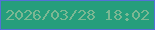 文字の大きさ：4、枠の色：5370d7、背景の色：259e7c、文字の色：7bb793 無料ブログパーツのブログ時計