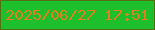 文字の大きさ：2、枠の色：537113、背景の色：1dbf2d、文字の色：df7e1c 無料ブログパーツのブログ時計