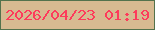 文字の大きさ：2、枠の色：53724c、背景の色：d7ba91、文字の色：fd3b5b 無料ブログパーツのブログ時計