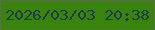 文字の大きさ：1、枠の色：537341、背景の色：38840c、文字の色：1f3b4b 無料ブログパーツのブログ時計