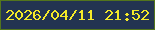 文字の大きさ：1、枠の色：53751d、背景の色：233451、文字の色：f6ea29 無料ブログパーツのブログ時計