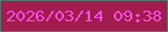 文字の大きさ：1、枠の色：53756a、背景の色：a21c4f、文字の色：f64cdf 無料ブログパーツのブログ時計