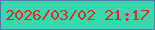 文字の大きさ：4、枠の色：5375b2、背景の色：3ad7af、文字の色：ef2727 無料ブログパーツのブログ時計