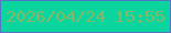 文字の大きさ：1、枠の色：5376c4、背景の色：0bd59e、文字の色：83b867 無料ブログパーツのブログ時計