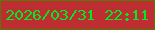 文字の大きさ：4、枠の色：537a01、背景の色：bd2d31、文字の色：00e922 無料ブログパーツのブログ時計