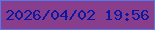 文字の大きさ：2、枠の色：537aec、背景の色：883e8d、文字の色：0a18a2 無料ブログパーツのブログ時計