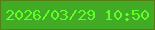 文字の大きさ：2、枠の色：537e11、背景の色：41ab25、文字の色：62fd29 無料ブログパーツのブログ時計