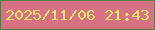 文字の大きさ：1、枠の色：537e41、背景の色：d87183、文字の色：f5e365 無料ブログパーツのブログ時計