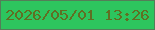 文字の大きさ：4、枠の色：537e58、背景の色：2dc55e、文字の色：606f23 無料ブログパーツのブログ時計