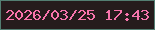 文字の大きさ：3、枠の色：537e72、背景の色：251b1c、文字の色：f874ac 無料ブログパーツのブログ時計
