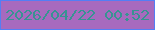 文字の大きさ：5、枠の色：537ef4、背景の色：a76abe、文字の色：389392 無料ブログパーツのブログ時計