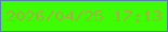 文字の大きさ：2、枠の色：5381aa、背景の色：3efc03、文字の色：9ab63c 無料ブログパーツのブログ時計