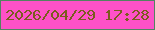 文字の大きさ：1、枠の色：538360、背景の色：fe51c7、文字の色：7a5c1e 無料ブログパーツのブログ時計