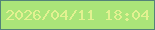 文字の大きさ：5、枠の色：538378、背景の色：aae579、文字の色：e2f191 無料ブログパーツのブログ時計