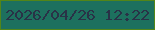 文字の大きさ：3、枠の色：538518、背景の色：1d705e、文字の色：293247 無料ブログパーツのブログ時計