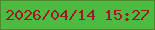 文字の大きさ：4、枠の色：53852e、背景の色：4dba41、文字の色：9f1929 無料ブログパーツのブログ時計