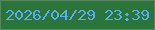 文字の大きさ：4、枠の色：53875d、背景の色：2b753b、文字の色：57adef 無料ブログパーツのブログ時計