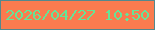 文字の大きさ：4、枠の色：53888d、背景の色：fa7b4f、文字の色：65e497 無料ブログパーツのブログ時計