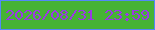 文字の大きさ：5、枠の色：5388f9、背景の色：46b335、文字の色：9c38e6 無料ブログパーツのブログ時計