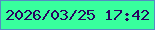文字の大きさ：1、枠の色：538cc3、背景の色：38ff9d、文字の色：280461 無料ブログパーツのブログ時計