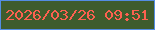 文字の大きさ：1、枠の色：538de3、背景の色：3e5c2d、文字の色：fd6150 無料ブログパーツのブログ時計