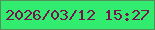 文字の大きさ：4、枠の色：538f59、背景の色：31ec6e、文字の色：75144f 無料ブログパーツのブログ時計
