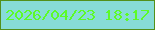 文字の大きさ：1、枠の色：53901b、背景の色：87dcd7、文字の色：5cfb27 無料ブログパーツのブログ時計