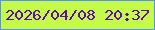 文字の大きさ：4、枠の色：5391f4、背景の色：c4fb49、文字の色：600cad 無料ブログパーツのブログ時計