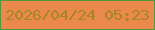 文字の大きさ：3、枠の色：53963b、背景の色：eb884b、文字の色：a48625 無料ブログパーツのブログ時計