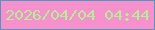 文字の大きさ：1、枠の色：5396be、背景の色：f791ce、文字の色：b5ee97 無料ブログパーツのブログ時計