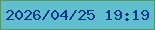 文字の大きさ：5、枠の色：539768、背景の色：60bfcf、文字の色：0c368c 無料ブログパーツのブログ時計