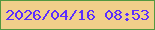 文字の大きさ：2、枠の色：53983f、背景の色：f1cf8a、文字の色：5b2dff 無料ブログパーツのブログ時計