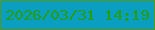 文字の大きさ：4、枠の色：539916、背景の色：0a9ec0、文字の色：229e0f 無料ブログパーツのブログ時計