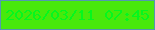 文字の大きさ：4、枠の色：5399b0、背景の色：48e90c、文字の色：05f71e 無料ブログパーツのブログ時計