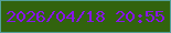 文字の大きさ：5、枠の色：53a09a、背景の色：32630e、文字の色：8814ec 無料ブログパーツのブログ時計