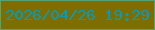 文字の大きさ：2、枠の色：53a376、背景の色：7e6e00、文字の色：089bb9 無料ブログパーツのブログ時計