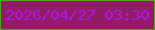 文字の大きさ：4、枠の色：53a41d、背景の色：901c67、文字の色：b714e3 無料ブログパーツのブログ時計
