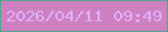 文字の大きさ：5、枠の色：53a58f、背景の色：cf80c1、文字の色：deb0ff 無料ブログパーツのブログ時計