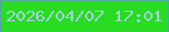 文字の大きさ：5、枠の色：53a59f、背景の色：27dc21、文字の色：a7cfe0 無料ブログパーツのブログ時計