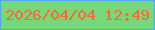 文字の大きさ：1、枠の色：53a8ec、背景の色：75d97c、文字の色：f96836 無料ブログパーツのブログ時計