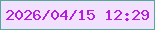 文字の大きさ：1、枠の色：53a995、背景の色：f1e0fe、文字の色：b51cdf 無料ブログパーツのブログ時計