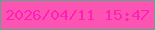 文字の大きさ：1、枠の色：53ac86、背景の色：fb54b3、文字の色：fd21b6 無料ブログパーツのブログ時計