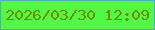 文字の大きさ：3、枠の色：53adb7、背景の色：54f647、文字の色：6c9201 無料ブログパーツのブログ時計