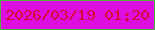 文字の大きさ：3、枠の色：53ae43、背景の色：dc0fe0、文字の色：db0939 無料ブログパーツのブログ時計