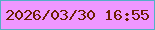 文字の大きさ：4、枠の色：53afc7、背景の色：ef97ff、文字の色：6d1f01 無料ブログパーツのブログ時計