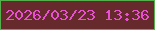 文字の大きさ：1、枠の色：53b04c、背景の色：662a2d、文字の色：e750d0 無料ブログパーツのブログ時計