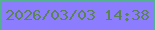 文字の大きさ：2、枠の色：53b091、背景の色：8c7dfe、文字の色：5c8356 無料ブログパーツのブログ時計