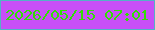 文字の大きさ：3、枠の色：53b2c6、背景の色：c84ff7、文字の色：32de05 無料ブログパーツのブログ時計