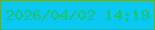 文字の大きさ：1、枠の色：53b349、背景の色：09c8f2、文字の色：1bc36b 無料ブログパーツのブログ時計