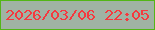 文字の大きさ：5、枠の色：53b617、背景の色：a0b3a4、文字の色：f5393f 無料ブログパーツのブログ時計